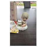 precious moments, 136190 girl with cake age 1