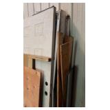 Scrap wood and door pieces.