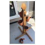 Homemade six pot holding stand