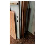 Scrap wood and door pieces.