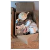 four boxes of glassware was stored outside see pictures
