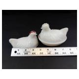 Vintage White Milk Glass Hen On Nest and Extra Cover