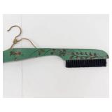 Vintage Folding Wooden Coat Hanger With Brush Ends