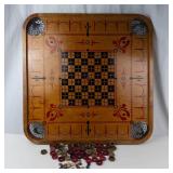 Vintage Carrom Company Game Board With Rings & Checkers