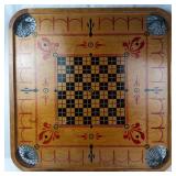 Vintage Carrom Company Game Board With Rings & Checkers