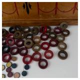 Vintage Carrom Company Game Board With Rings & Checkers