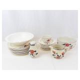 Vintage Hall China Red Poppy Dinnerware Set