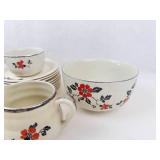Vintage Hall China Red Poppy Dinnerware Set