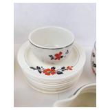Vintage Hall China Red Poppy Dinnerware Set