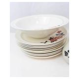 Vintage Hall China Red Poppy Dinnerware Set