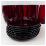 Vintage Anchor Hocking Royal Ruby Red Tumblers and Plates