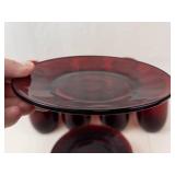 Vintage Anchor Hocking Royal Ruby Red Tumblers and Plates