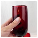 Vintage Anchor Hocking Royal Ruby Red Tumblers and Plates