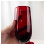 Vintage Anchor Hocking Royal Ruby Red Tumblers and Plates