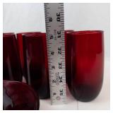 Vintage Anchor Hocking Royal Ruby Red Tumblers and Plates