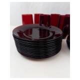 Vintage Anchor Hocking Royal Ruby Red Glassware Set
