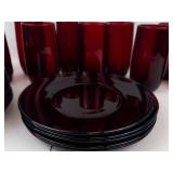 Vintage Anchor Hocking Royal Ruby Red Glassware Set