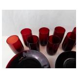 Vintage Anchor Hocking Royal Ruby Red Glassware Set
