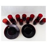 Vintage Anchor Hocking Royal Ruby Red Glassware Set