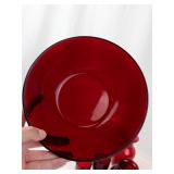 Red Glass Decorative Vases and Bowl (5 Piece Lot)
