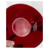Red Glass Decorative Vases and Bowl (5 Piece Lot)