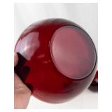 Red Glass Decorative Vases and Bowl (5 Piece Lot)