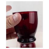 Red Glass Decorative Vases and Bowl (5 Piece Lot)
