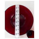 Red Glass Decorative Vases and Bowl (5 Piece Lot)