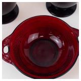 Anchor Hocking Ruby Red Glass Serving Set (3 Pieces)