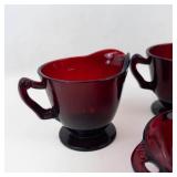 Anchor Hocking Ruby Red Glass Serving Set (3 Pieces)