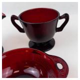 Anchor Hocking Ruby Red Glass Serving Set (3 Pieces)
