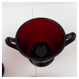 Anchor Hocking Ruby Red Glass Serving Set (3 Pieces)