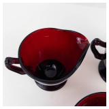 Anchor Hocking Ruby Red Glass Serving Set (3 Pieces)