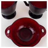 Anchor Hocking Ruby Red Glass Serving Set (3 Pieces)