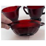 Anchor Hocking Ruby Red Glass Serving Set (3 Pieces)