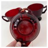 Anchor Hocking Ruby Red Glass Serving Set (3 Pieces)