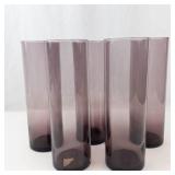 Vintage Smoke Amethyst Cylinder Vases (Lot of 5)
