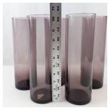 Vintage Smoke Amethyst Cylinder Vases (Lot of 5)