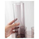 Vintage Smoke Amethyst Cylinder Vases (Lot of 5)