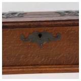 Antique Wooden Box With Brass Hinges