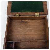Antique Wooden Box With Brass Hinges