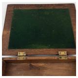 Antique Wooden Box With Brass Hinges