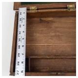 Antique Wooden Box With Brass Hinges