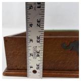 Antique Wooden Box With Brass Hinges