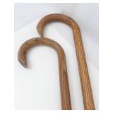Vintage Wooden Walking Canes Pair