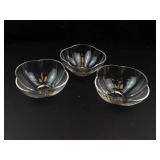 Clear Glass Flower Bowls (Set of 3)