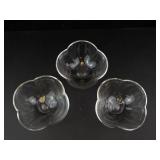 Clear Glass Flower Bowls (Set of 3)