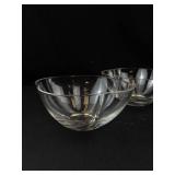 Clear Glass Flower Bowls (Set of 3)
