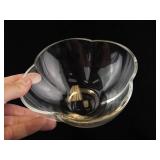Clear Glass Flower Bowls (Set of 3)