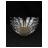 Clear Glass Flower Bowls (Set of 3)